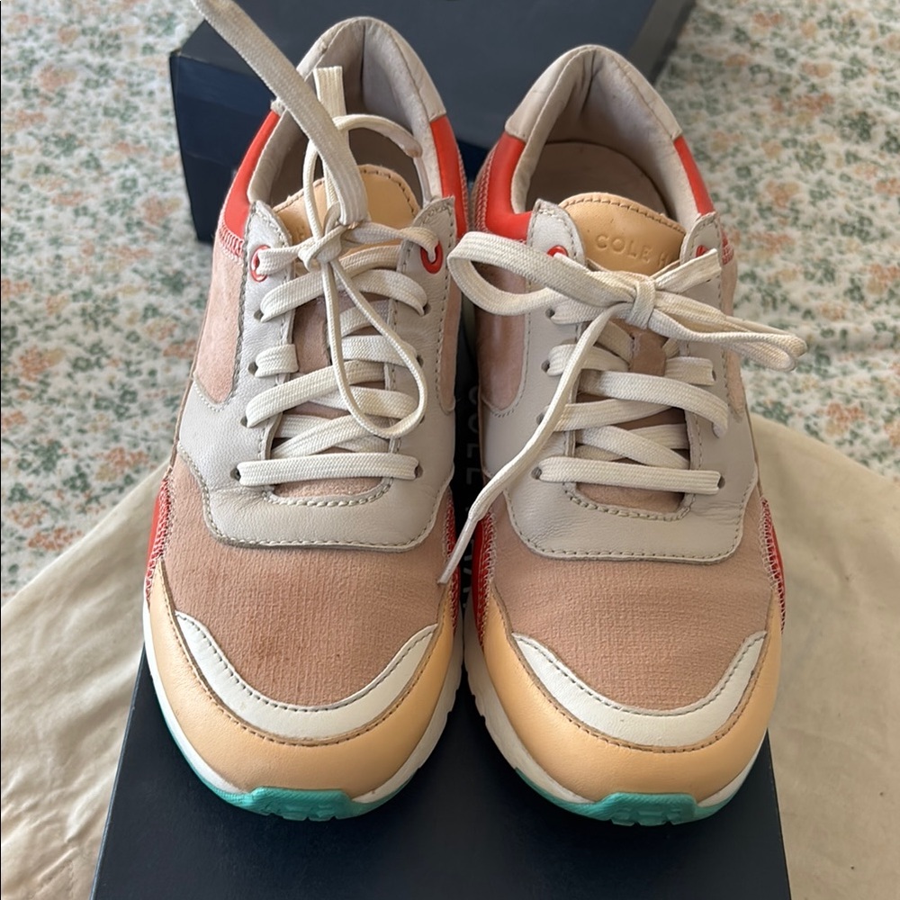 Cole Haan Tan and Cream Sneakers Retro-Inspired Design